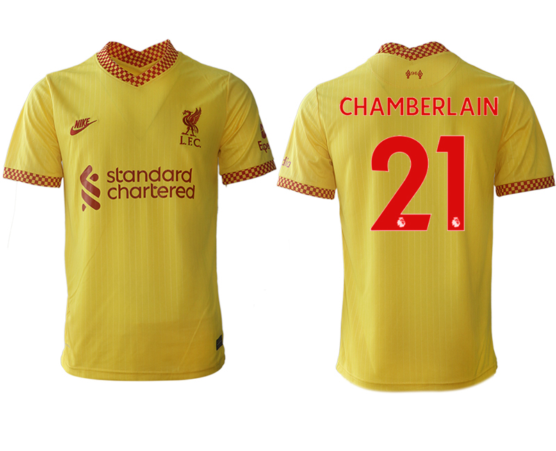 Cheap Men 2021-2022 Club Liverpool Second away aaa version yellow 21 Soccer Jersey
